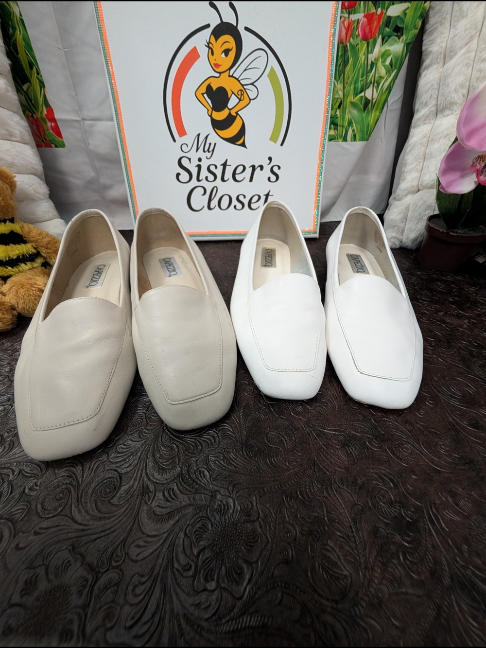 Capezio Slip-On Loafers in Cream and White This Is For 2 Pairs